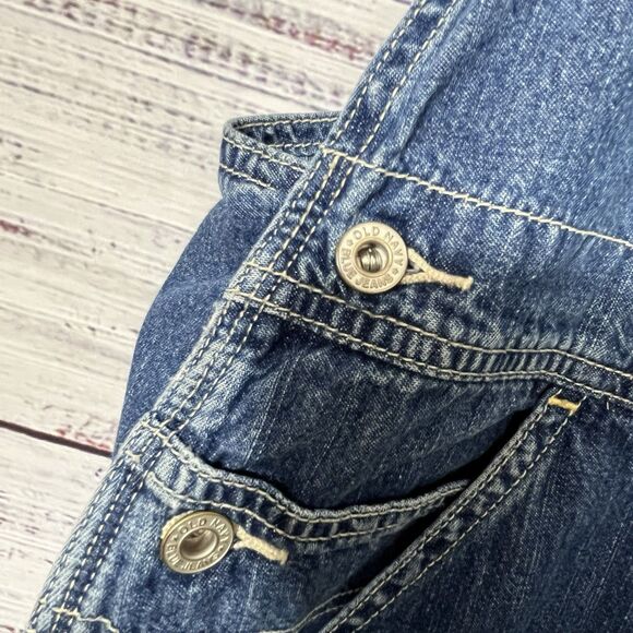 Y2K 2001 Old Navy Denim Overalls Carpenter Straight Leg Size Medium Women's - Picture 7 of 13